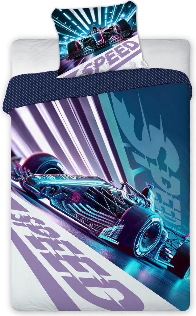 Pościel Młodzieżowa bawełniana 160x200 AUTO  BOLID Zdjęcie produktu 