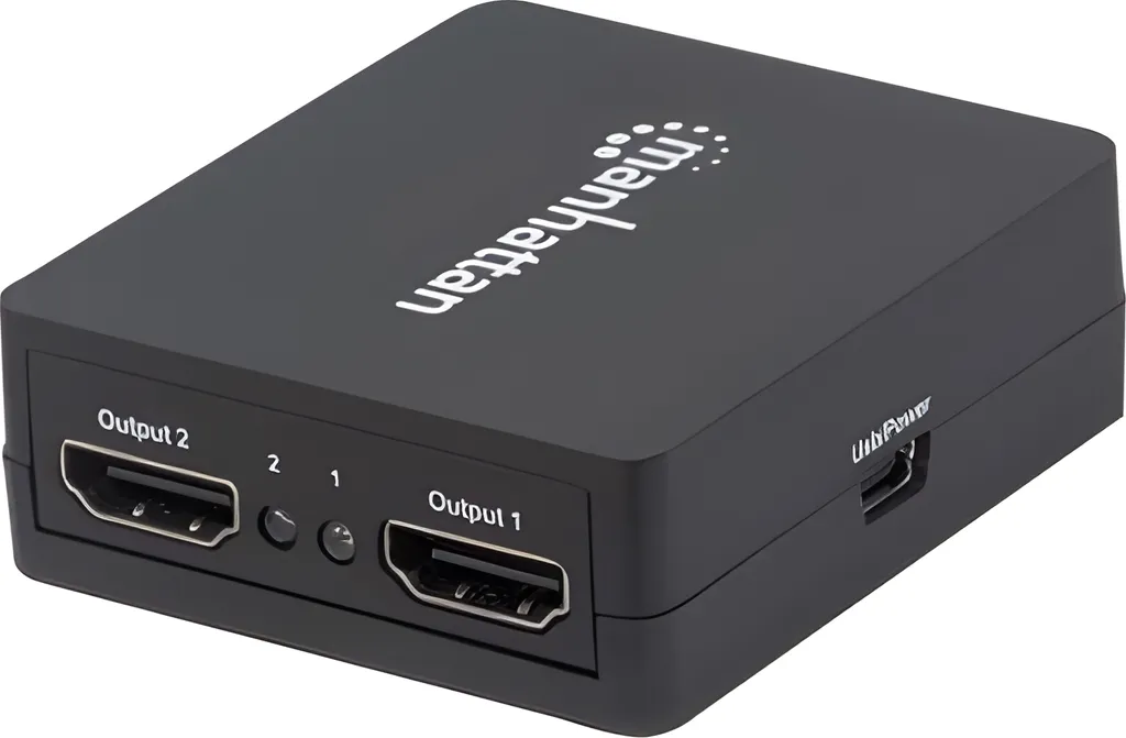 Répartiteur HDMI double sortie Full HD Manhattan pour écrans et TV 1080p