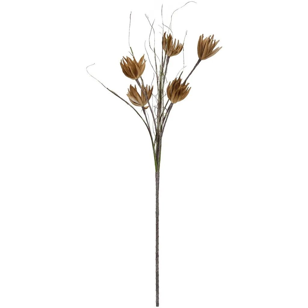 Décoration florale artificielle : branche d'artichaut beige 100cm EVA