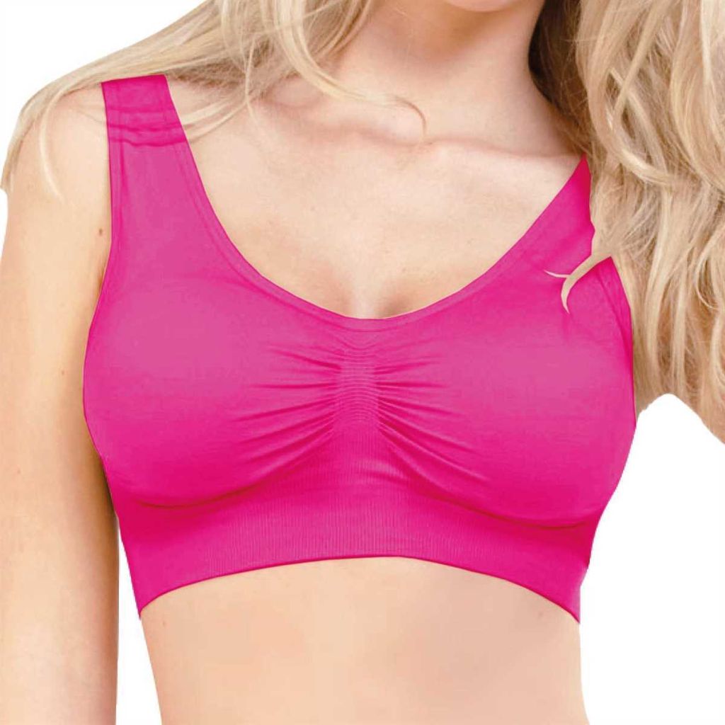 Damen Basic Wohlfühl BH "mit Polster" Sport BH Bralette - ohne Bügel - Nahtloser Gepolsterter Bra Top