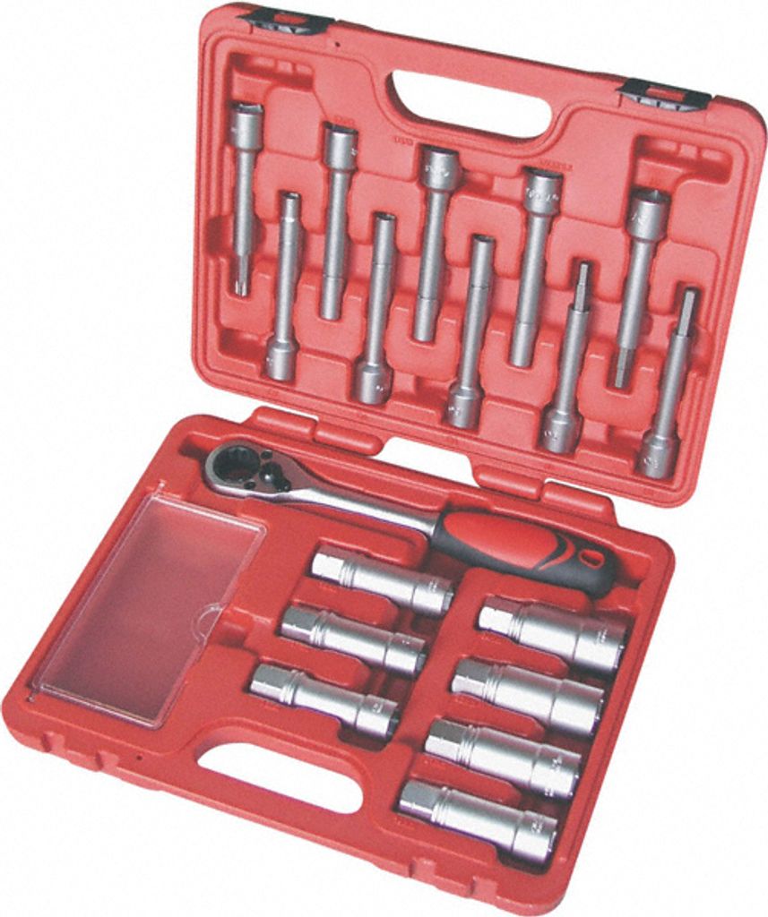 Federbein Stoßdämpfer Einsätze Nuss Stecknuss Werkzeugsatz 1/2-Antrieb 18-tlg.