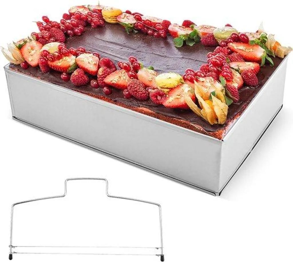 Moule rectangulaire en tôle d'acier pour gâteaux hauteur 8cm bords nets