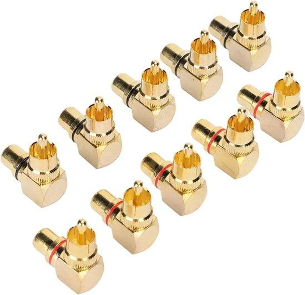 Adaptateurs RCA en L pour TV et DVD - Lot de 10 Connecteurs 90 Degrés