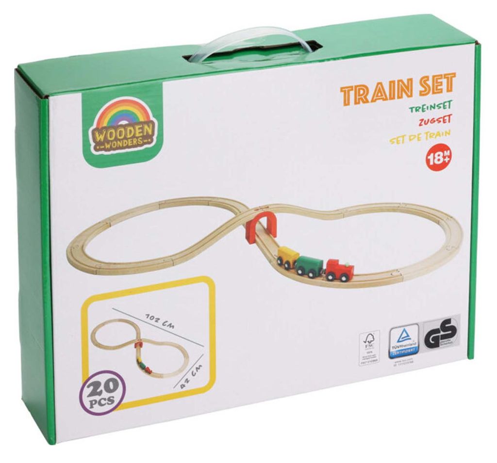 Holzeisenbahn Spielzeug 20-teiliges Zugset für Kinder
