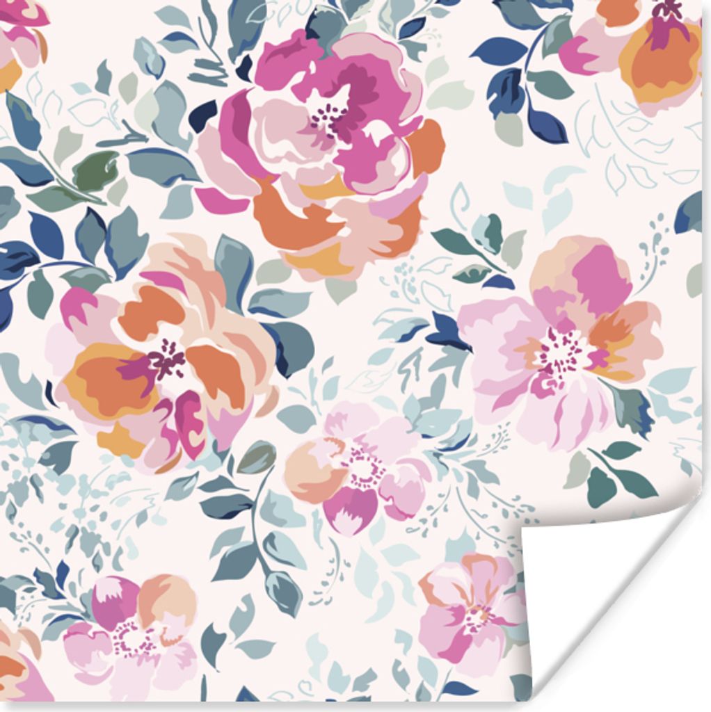 MuchoWow Poster Blumen - Rosen - Aquarell 30x30 cm - Wandposter - Printing