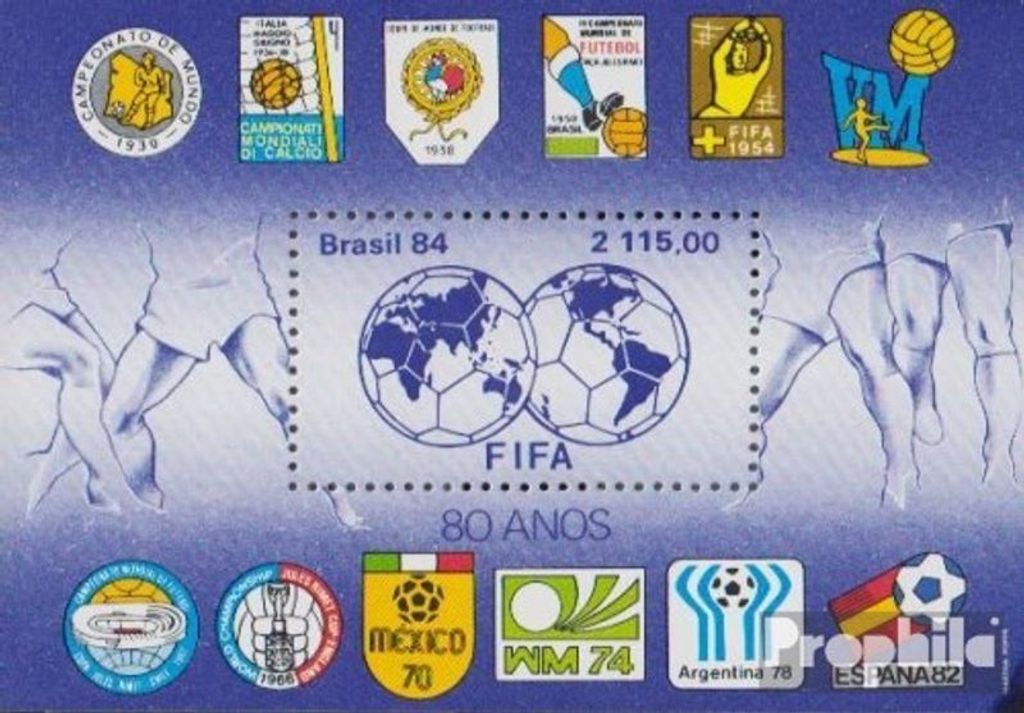 Briefmarken Brasilien 1984 Mi Block65 (kompl.Ausg.) postfrisch Fußballverband