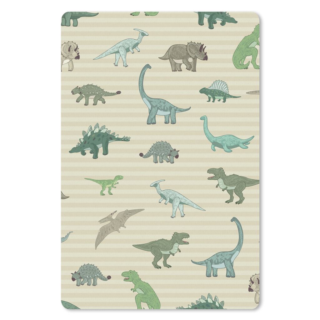 MuchoWow Mauspad Mousepad Dinosaurier - Braun - Grün - Jungen - Mädchen - Kinder 40x60 cm - Mousepads - Maus Mat - Pad - Mausunterlage - Schrei...