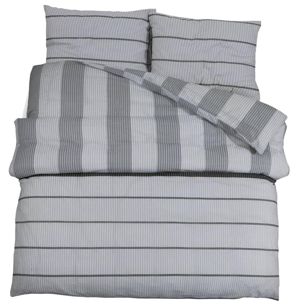 vidaXL Bettwäsche-Set Grau 200x200 cm Baumwolle Produktbild 