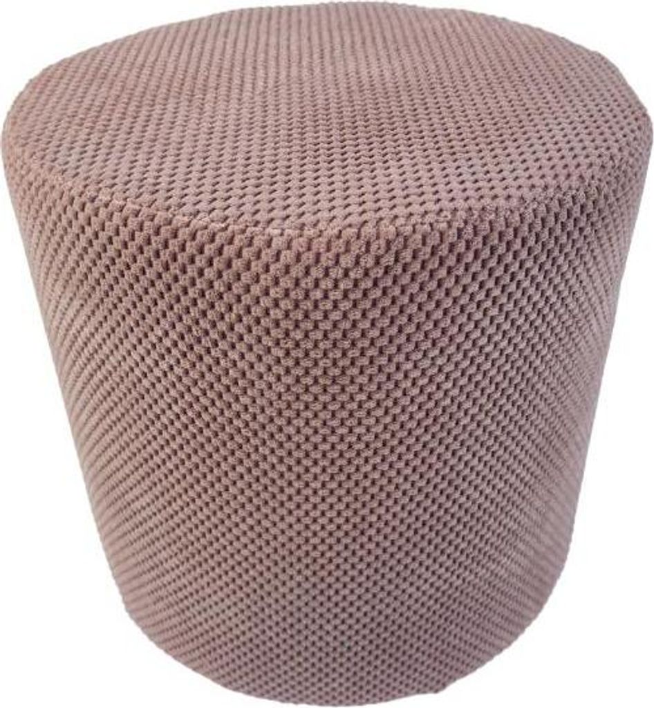 Samt-Hocker ZEFIR DOT 40x40 cm rund – stilvoller Sitzhocker oder Fußhocker fürs Wohnzimmer – Rosa