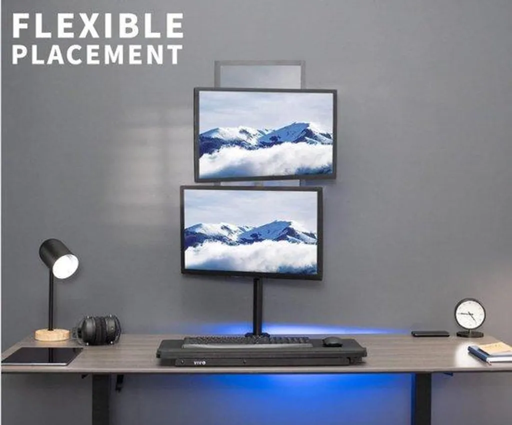 Support Écran PC Double Réglable en Hauteur - Montage VESA 34 Pouces Max