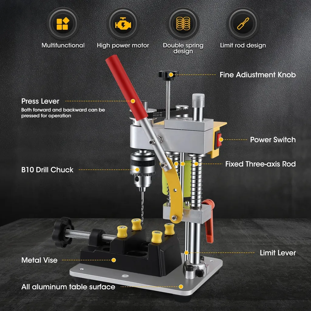 Perceuse d'établi pour modélisme et électronique Précision CNC 220V - 5