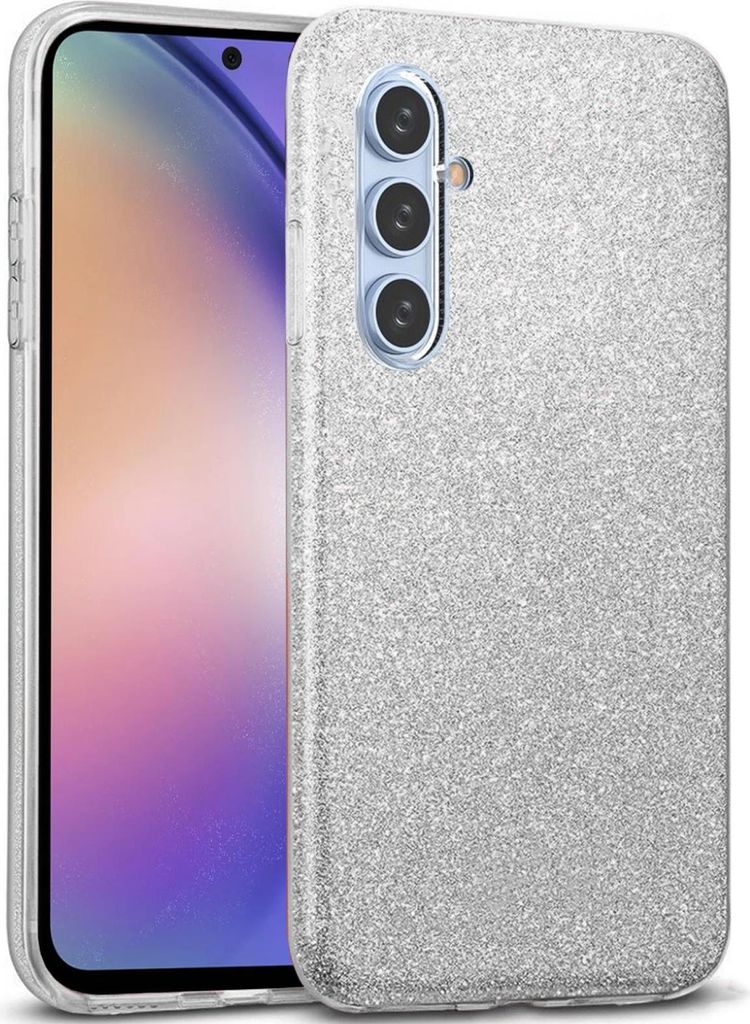Handy Case für Samsung Galaxy A54 5G Hülle Glitzer Cover TPU Schutzhülle, Silber