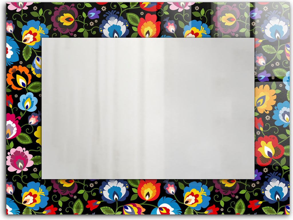 Farbige Volksmuster – Rechteckiger Spiegel mit Druck 80x60 cm – Modern - Dekorativ für die Wand