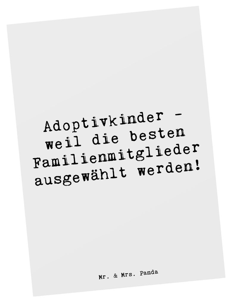 Mr. & Mrs. Panda Postkarte Spruch Adoptivkind Auswahl - Weiß - Geschenk, Weihnachten, Familienbande, Ansichtskarte, Postkarten, Liebe, Grußkarte,...