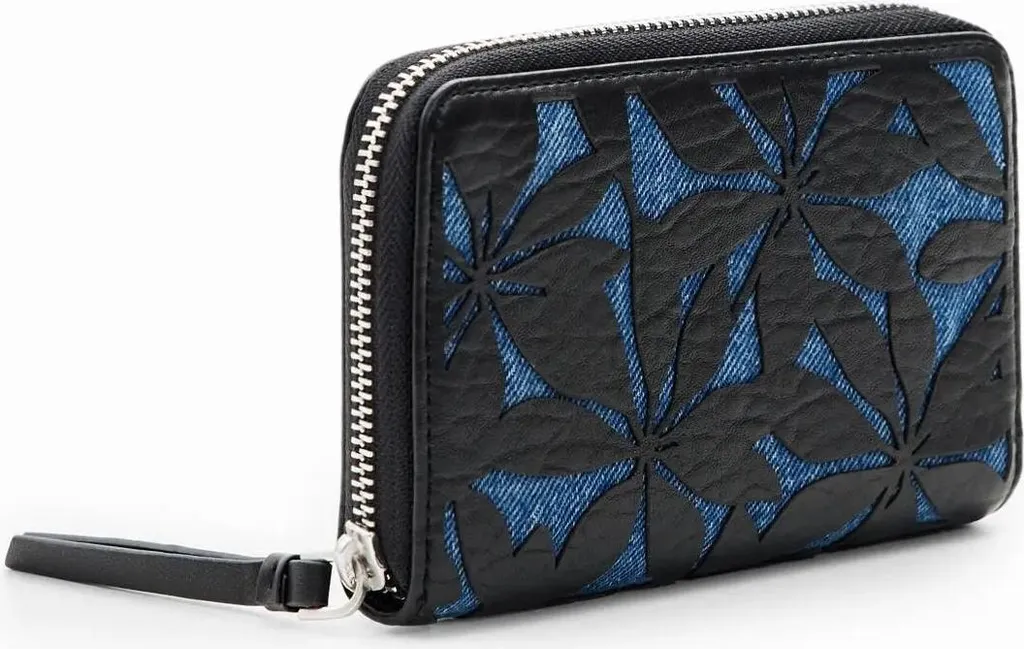 Portefeuille Zippé Desigual Noir/Bleu à Multiples Compartiments - 2