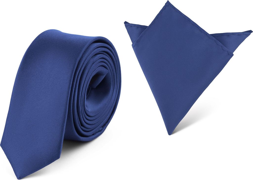 Ladeheid Herren Schmale Krawatte & Einstecktuch Set SP/P (150cmx5cm, 22cmx22cm)