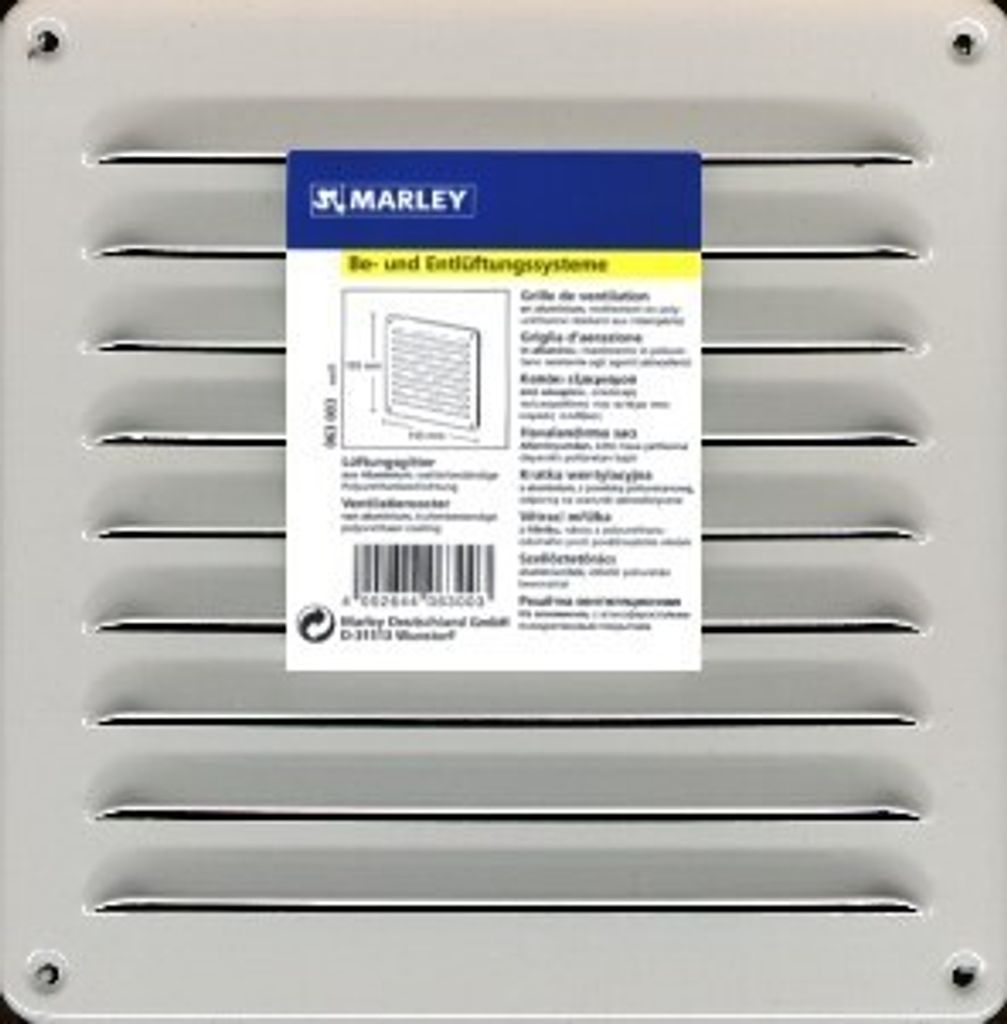 Marley Lüftungsgitter 195 x 195 mm, Aluminium, weiß Produktbild 