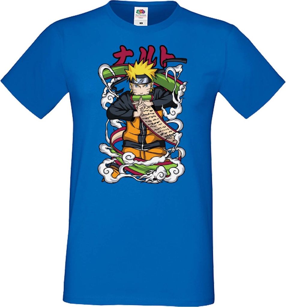 Herren T-Shirt Japan Manga Animation Comics Naruto Toad Sage Var-008 Toad Form, Man XL / Blau