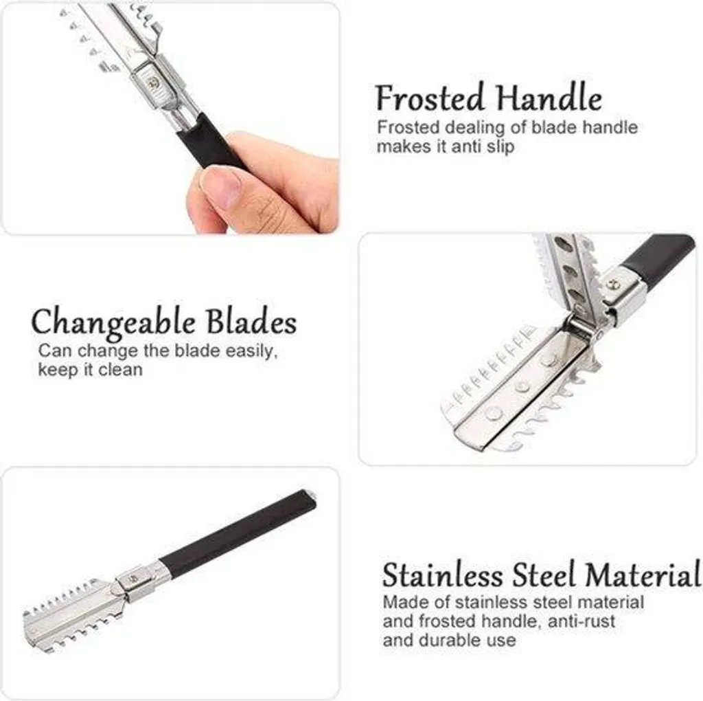 Tondeuse à cheveux manuelle avec lames de rasoir en kit de coupe complet