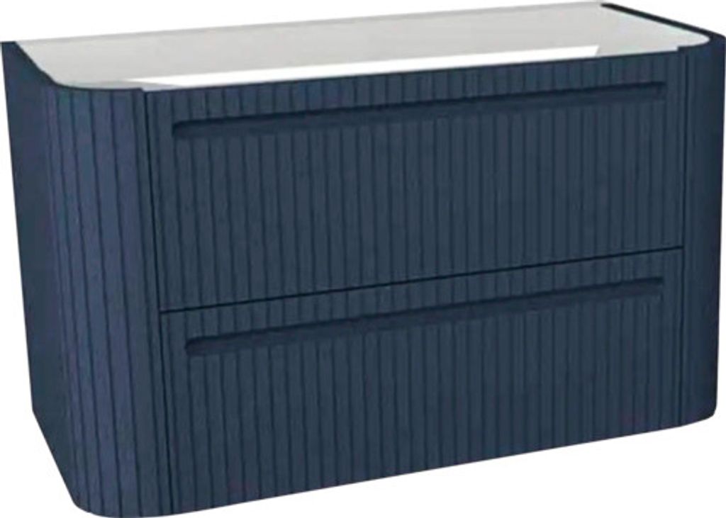 Waschtischunterschrank für Waschtischplatte Devo Gloria 2.0 BxHxT 86x50x42 cm perfect touch parisian blue geriffelt