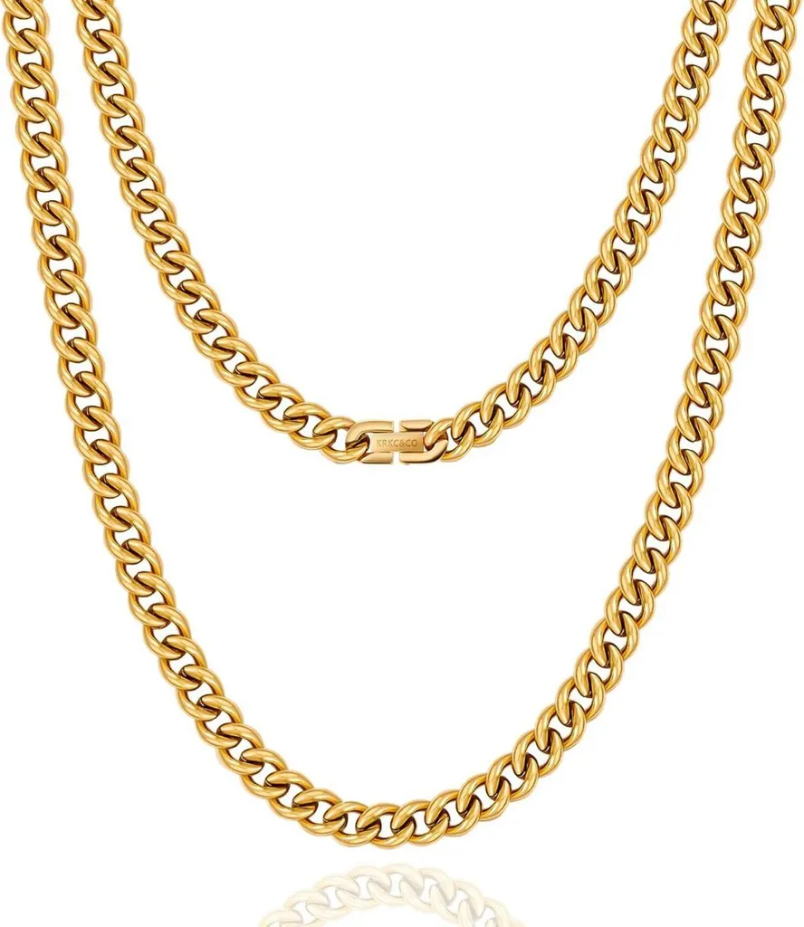 GAVU Collana Donna In Argento 925 Placcato Oro 18K – Ciondolo Croce Con Zirconia Cubica – Catena 40+5 Cm