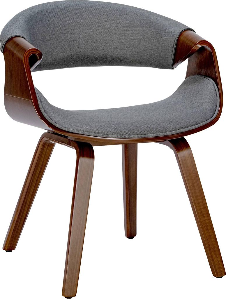 Esszimmerstuhl VIZON - Stoff Walnuss/grau 62x52x76 cm | Essstühle Esszimmerstühle Küchenstühle Wohnzimmerstühle