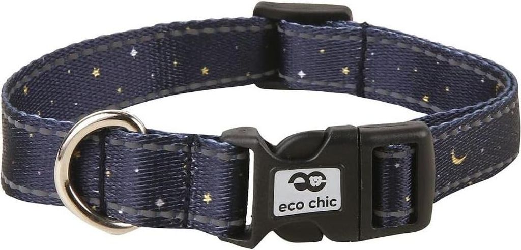 Verstellbare reflektierende Hunde-Halsband mit weichem Material und Schnellverschluss - Marineblau - Klein