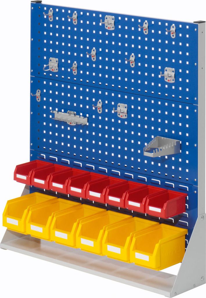 Kappes RasterPlan Stellwände einseitig Größe #3 - 2x Lochplatten 1x Schlitzplatte 1x Zubehörsortiment 29-teilig Enzianblau RAL 5010