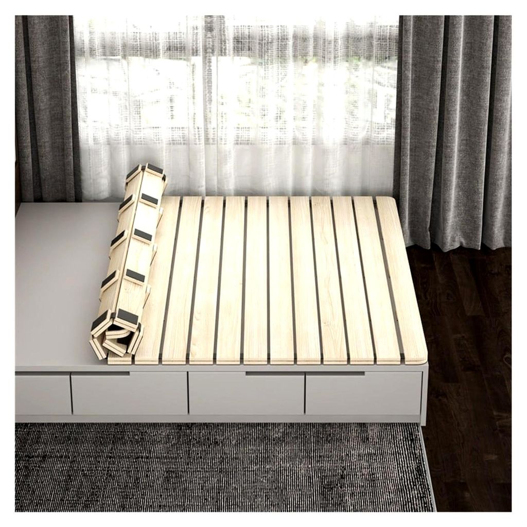 Roll-Lattenbett aus Holz, faltbares Bettbrett, Tatami-Bettgestell, Massivholz-Futonrahmen, Queen-Bettlatten für Schlafzimmer und Wohnzimmer
