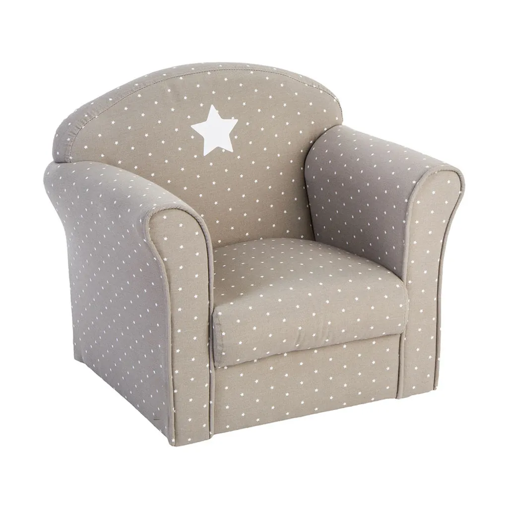 Fauteuil Enfant Phillou Taupe en Tissu Bouclé - Confort et Style Scandinave