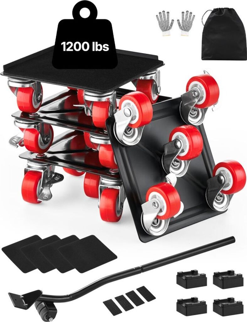Möbelroller Transportroller 135x135x52mm - 5 Räder Möbelwagen - Tragbar und Leicht - Ideal für Büro und Zuhause