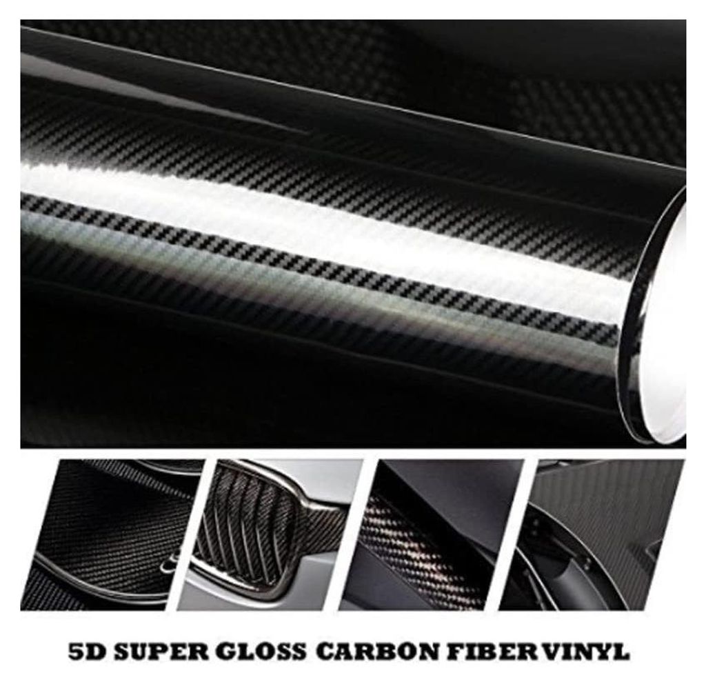 5D dekorative Auto-Wrap-Folie 1,52 x 18 m, schwarze Carbon-Optik (Black Carbon)