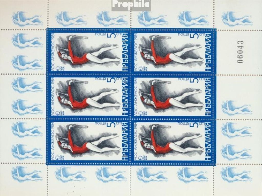 Briefmarken Bulgarien 1983 Mi 3183Klb-3186Klb Kleinbogen (kompl.Ausg.) postfrisch Olympische Sommerspiele 84