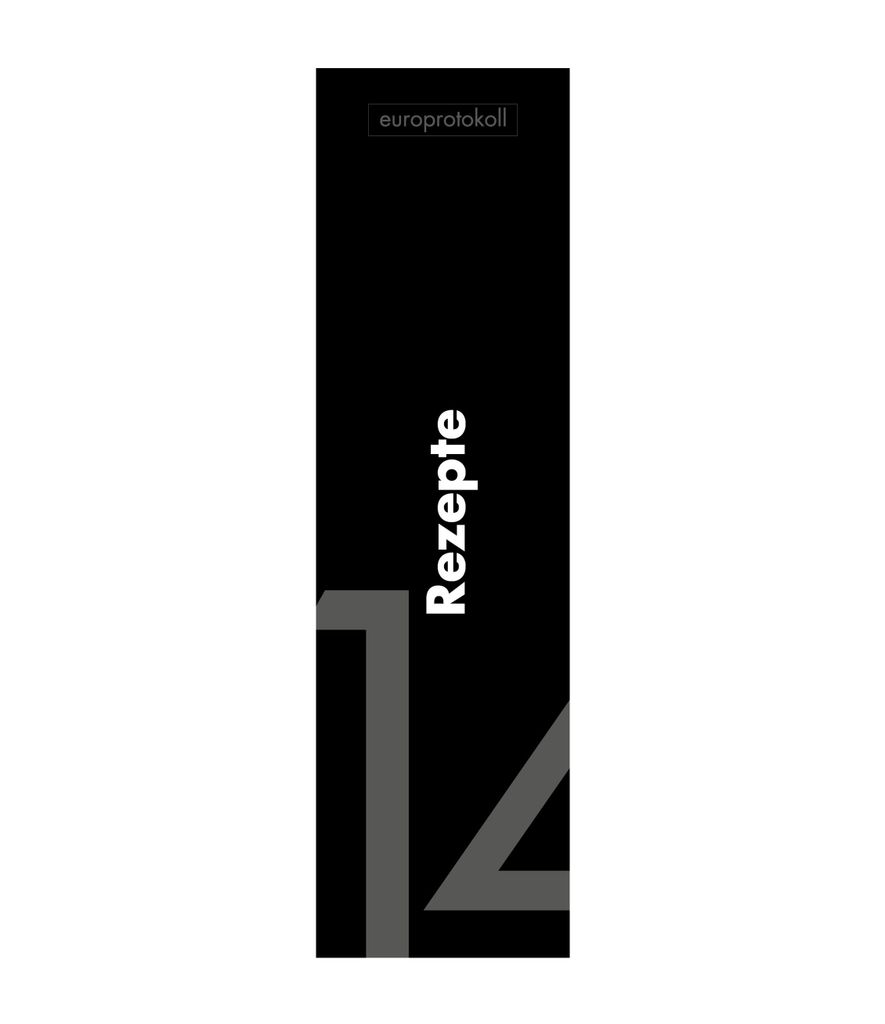 europrotokoll Rückenschild 'Rezepte' für DIN A4 Ordner, beschriftetes Einsteckschild im Format 53 x 186 mm, passend für 8 cm Ordner
