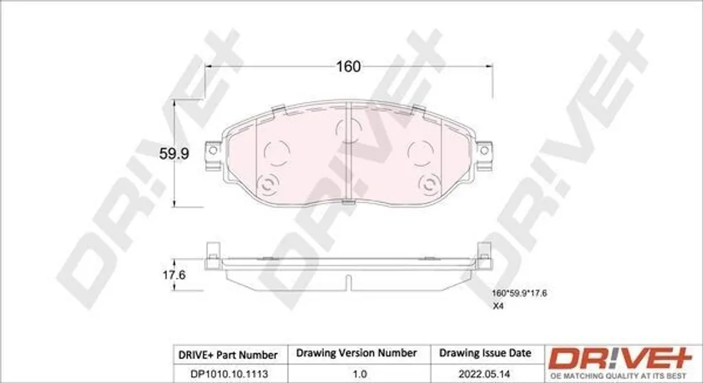 Plaquettes de frein Dr!ve+ DP1010.10.1113 OE 4423332 pour Trafic III