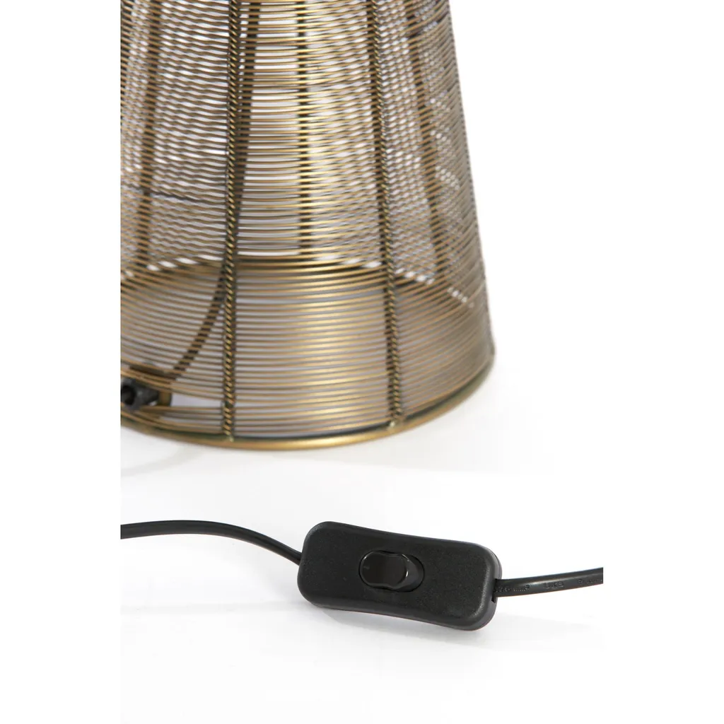 Lampe de table compacte Aboso Bronze Ø18cm pour petits espaces sombres