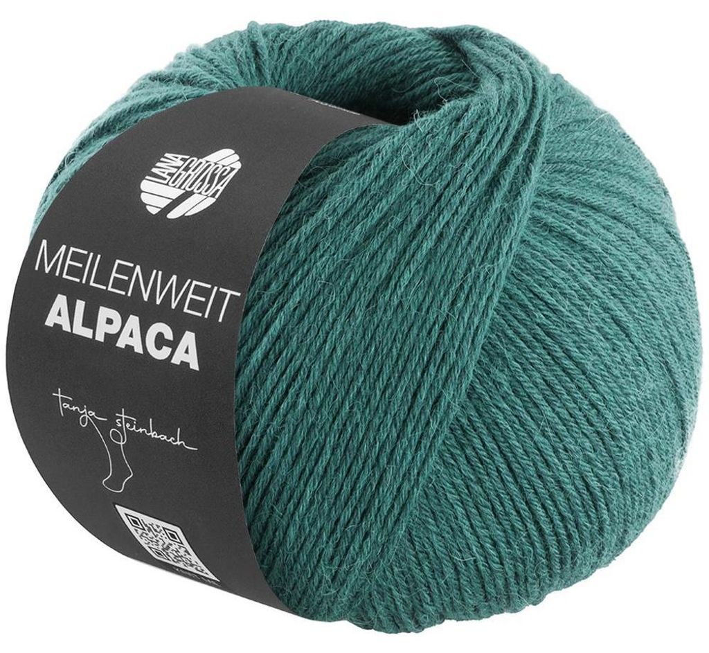Lana Grossa - Meilenweit 6-fach 150g Alpaca uni 1026 petrol Produktbild 
