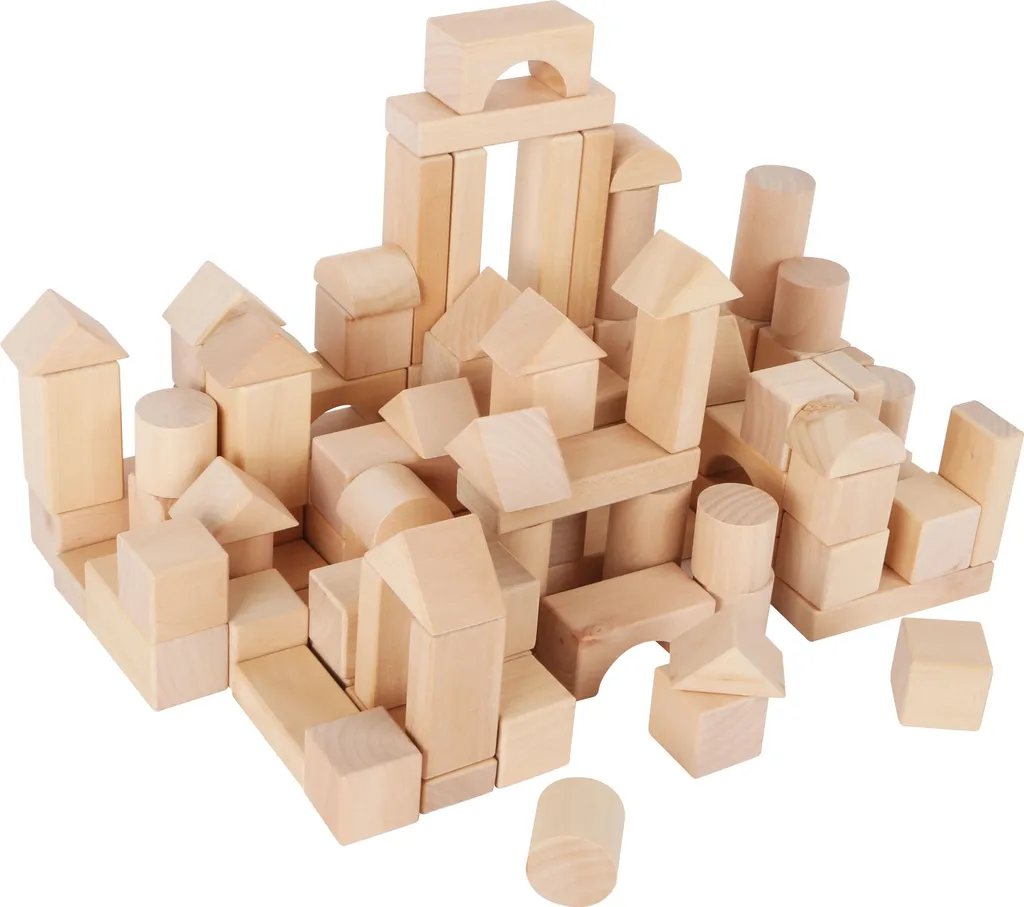 Set de construction bois Nature 100 blocs sachet : jouet éducatif