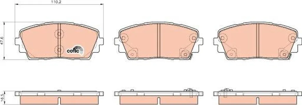 Jeu de plaquettes de frein à disque pour Picanto - Standard OE 581011YA00