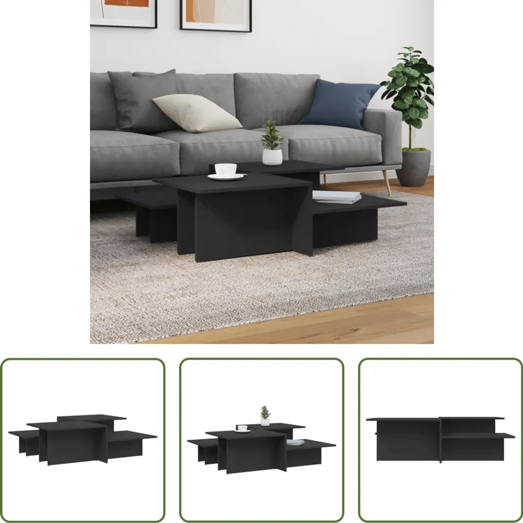The Living Store Tavolini 2 pezzi. Materiale a base di legno grigio