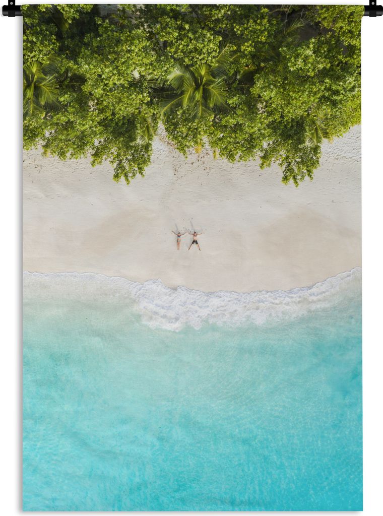 MuchoWow Wandteppich Wandbehang Strand - Bäume - Afrika 60x90 cm Tapisserie Dekoration Wandtuch - Foto-Teppich - Abwaschbar
