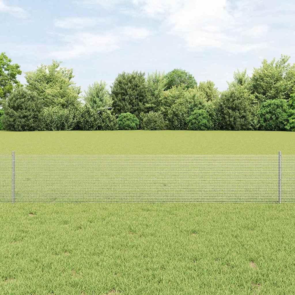 (Robust Möbel)Zaun mit Pfosten - elegantes Design - Gartenzaun/Windschutz fur Garten - Silber 0,4x10 m Stahl NEU209529 - Metallzäune
