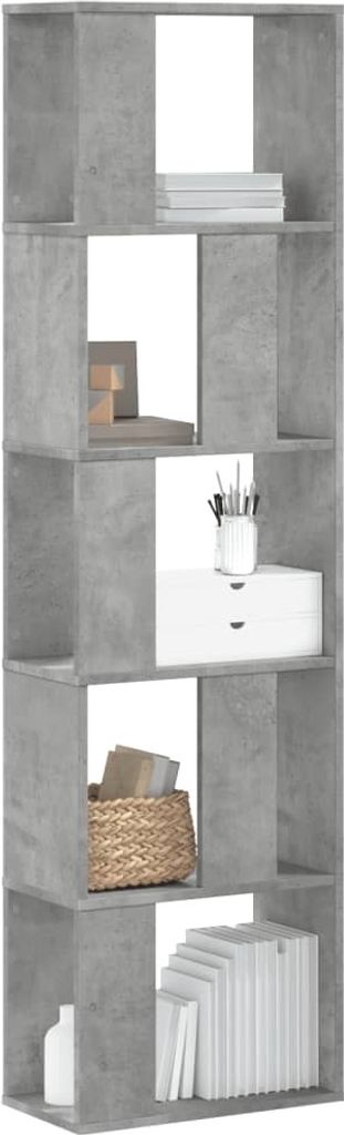 Maison Exclusive - Bücherregal 5 Böden Betongrau 45x23,5x162,5 cm Holzwerkstoff