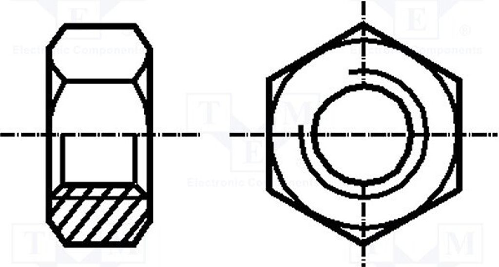 100x Beschichtung: Zink M2,5 0,45 Sechskant 5mm 1088254 n H: 2mm