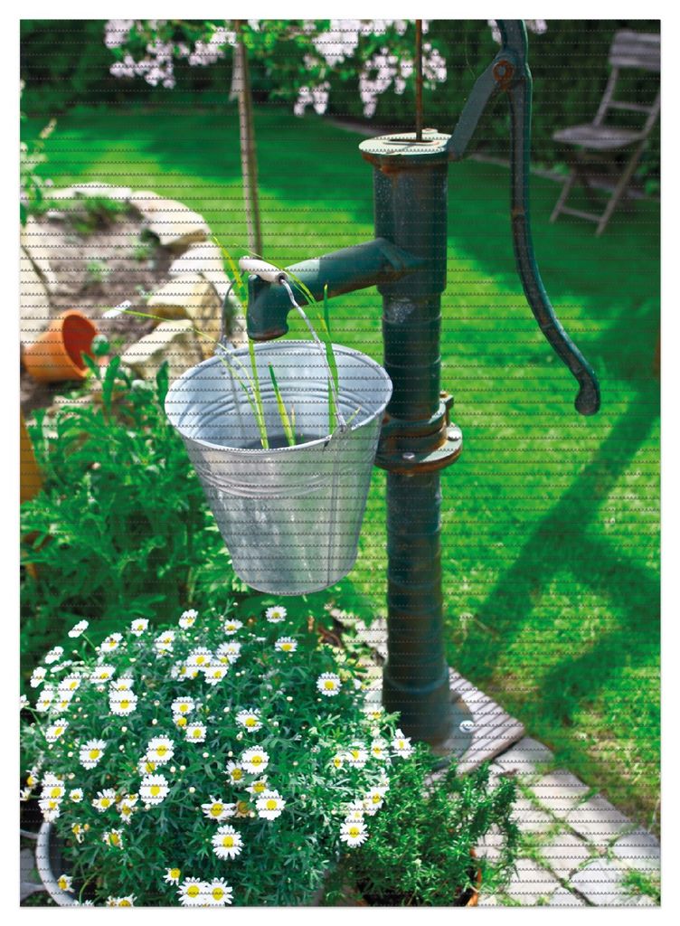 Wallario Duschmatte Antirutschmatte Badmatte Fußmatte Wasserquelle im Garten, Größe ca. 90 x 65 cm