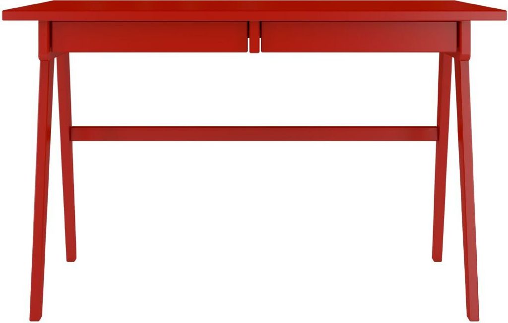 Edda Schreibtisch mit 2 Schubladen / Massivholz Buche / Schminktisch / Computertisch / Kinderschreibtisch / Bürotisch / Rot