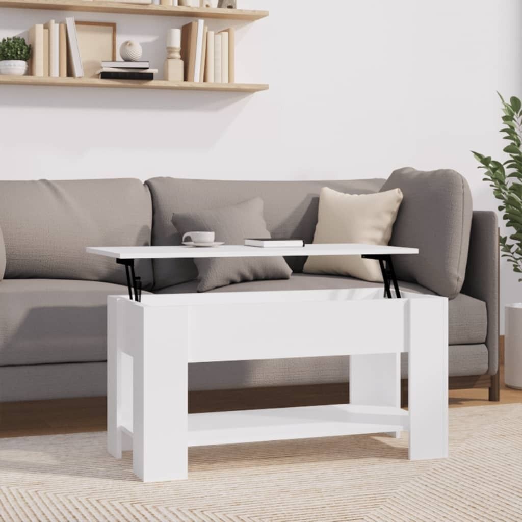 Maison Exclusive - Couchtisch Weiß 101x49x52 cm Holzwerkstoff