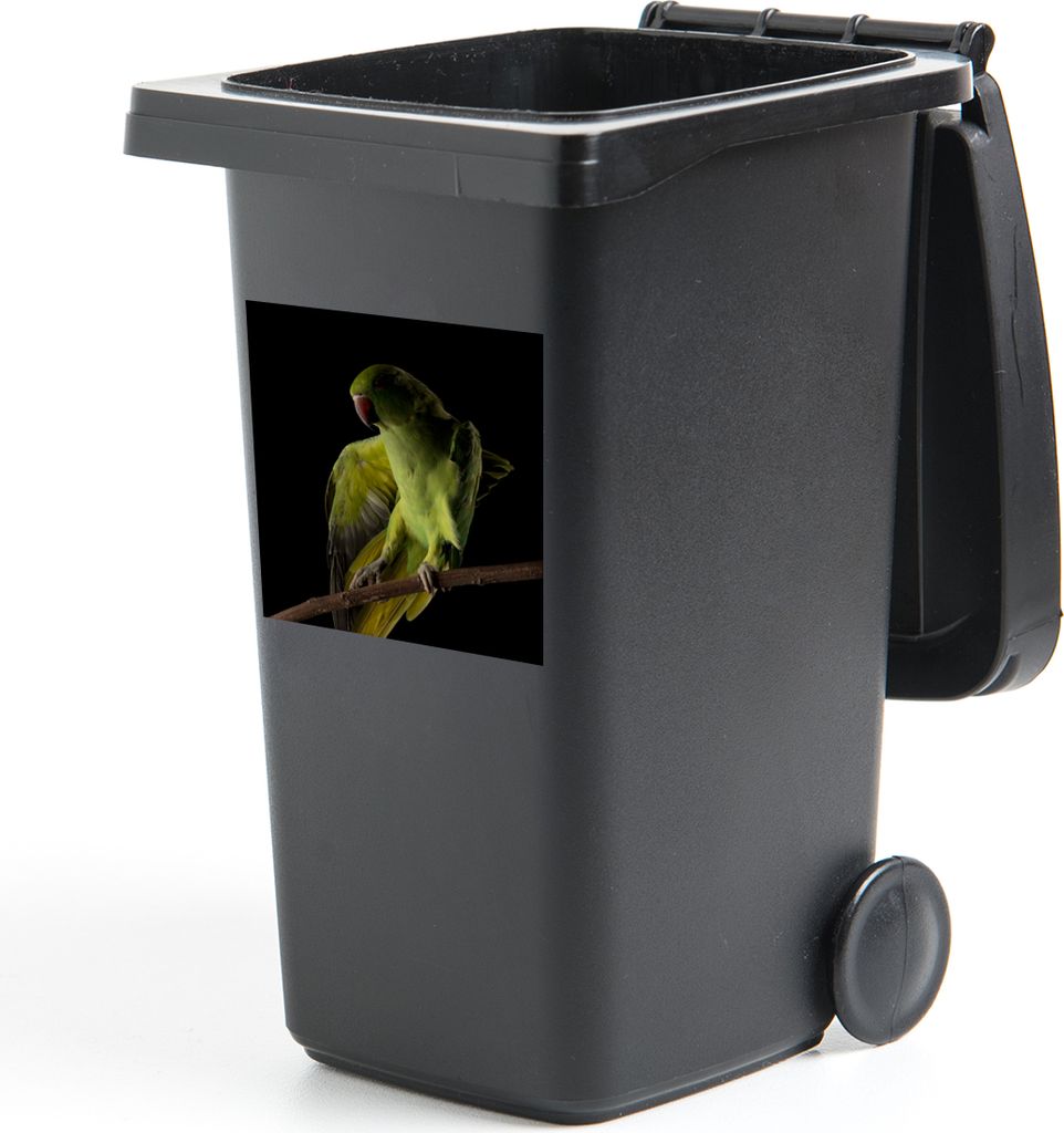 MuchoWow Mülltonnenaufkleber Papagei - Vogel - Zweig 40x40 cm - Abfall-Aufkleber - Container - für Abfallcontainer