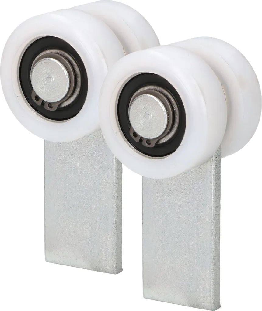 Galets anti-bruit pour portail coulissant : lot de 2 roues polyamide