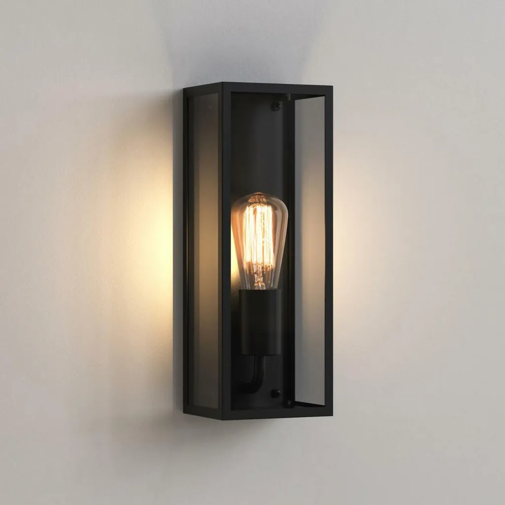 Éclairage Façade et Terrasse Messina 130 Applique Noire Design E27